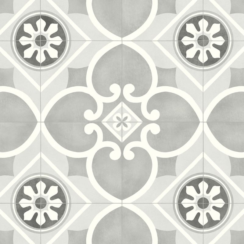 Sol Vinyle/PVC - 4m - carreaux de ciment multi-gris ACHILLES 593 - Super Ultimate Stone par IVC