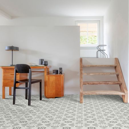 Sol Vinyle/PVC - 4m - carreaux de ciment multi-gris ACHILLES 593 - Super Ultimate Stone par IVC Sol Vinyle/PVC - 4m - carreaux de ciment multi-gris ACHILLES 593 - Super Ultimate Stone par IVC
