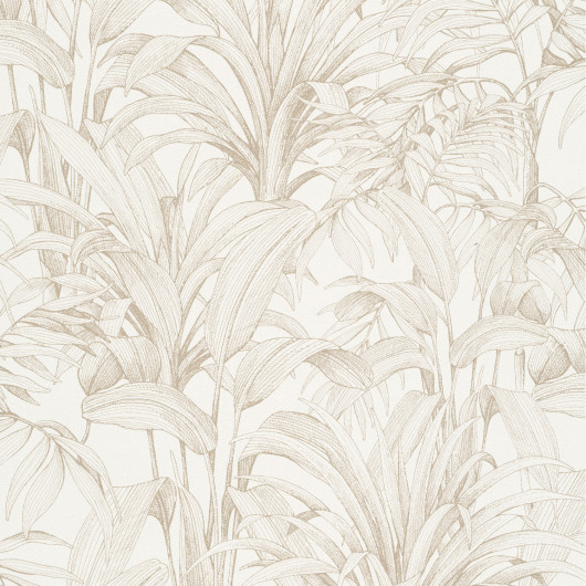 Papier peint vinyle sur intissé végétal doré et écru ALIARE - Asperia par Grandeco - A51402