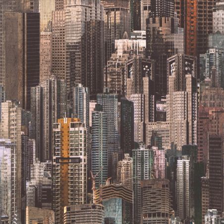 Papier peint vinyle sur intissé gratte-ciels new-yorkais gris et bleu BUILDING - Park Avenue par Lutèce - 51192407