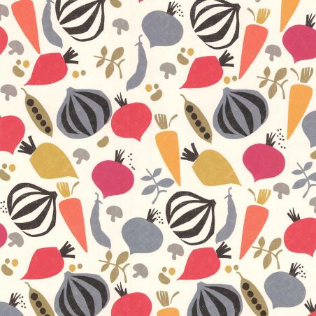 Papier peint vinyle sur intissé cuisine rouge et gris LEGUMES A CUISINER - Cuisines et Bains par Lutèce - 51184410