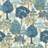 Papier peint vinyle sur intissé floral bleu et vert WOODLAND - Salsa par Rasch - 692501