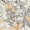 Papier peint vinyle sur intissé floral noir et camel LINE LEAVES - Salsa par Rasch - 691009
