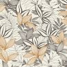 Papier peint vinyle sur intissé floral noir et camel LINE LEAVES - Salsa par Rasch - 691009
