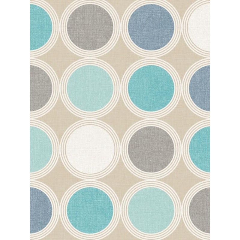 Papier peint vinyle sur intissé géométrique bleu et gris ROND - Swing par Caselio - 68926496