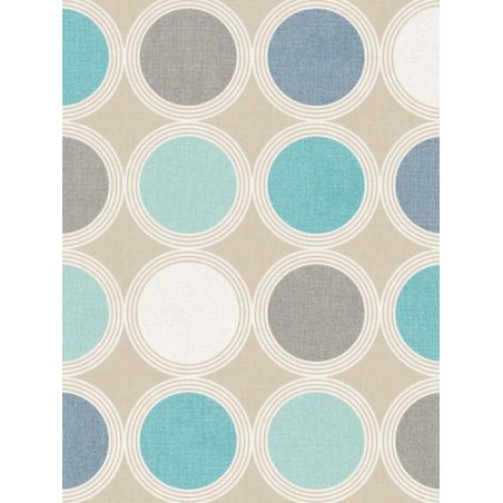 Papier peint vinyle sur intissé géométrique bleu et gris ROND - Swing par Caselio - 68926496