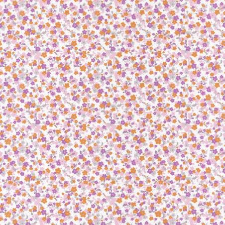 Papier peint standard fleurs orangeet violet LILY - Pretty lili par Caselio - 69173052