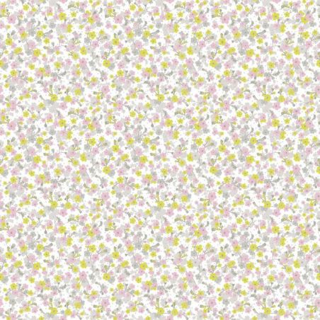 Papier peint standard fleurs vert et rose LILY - Pretty lili par Caselio - 69177075