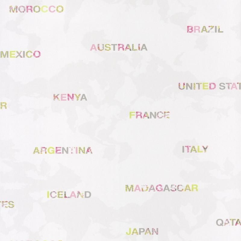 Papier peint standard écritures rose et vertWORDING - Pretty lili par Caselio - 69204578