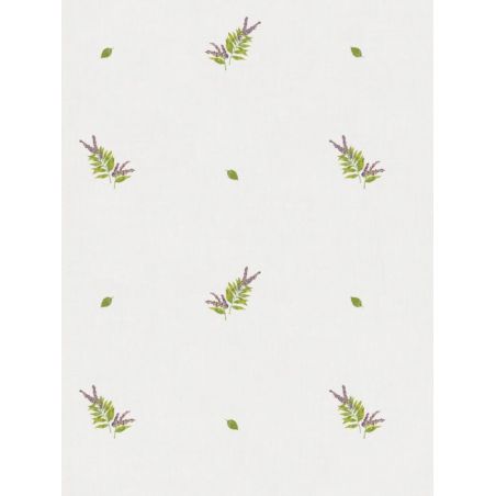 Papier peint vinyle sur intissé floral violet et vert HERBIER - Bon Appetit par Caselio - 68375001