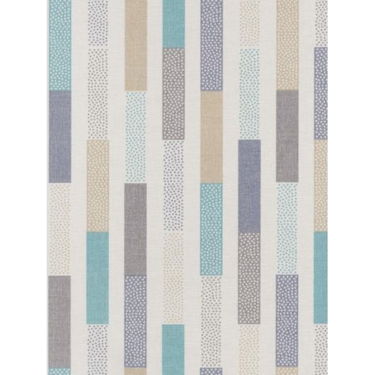 Papier peint vinyle sur intissé rayures turquoise et gris DOT - Swing par Caselio - 68896799