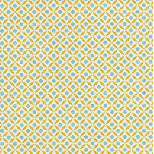 Papier peint vinyle sur intissé géométrique jaune et bleu JUBA - Acapulco par Caselio - 69946029