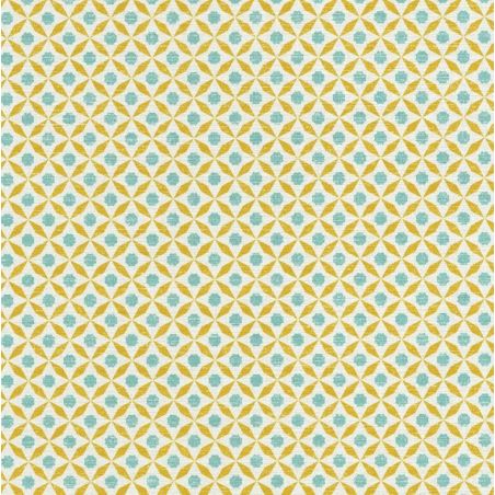 Papier peint vinyle sur intissé géométrique jaune et bleu JUBA - Acapulco par Caselio - 69946029