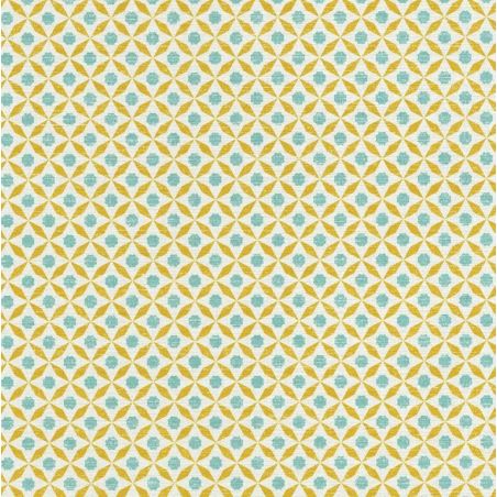 Papier peint vinyle sur intissé géométrique jaune et bleu JUBA - Acapulco par Caselio - 69946029