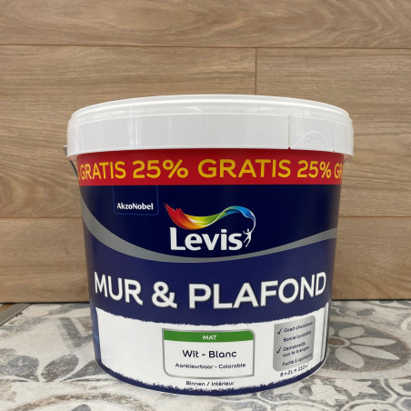 Peinture mur et plafond 8+2L gratuit blanc mat - Exclusive par Levis Peinture mur et plafond 8+2L gratuit blanc mat - Exclusive par Levis