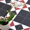 Sol Vinyle/PVC - 2m - carrelage noir et rouge DEVON 940D Optima Hightex par Beauflor