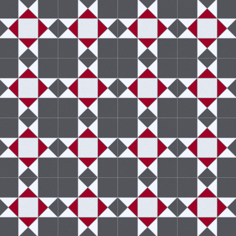 Sol Vinyle/PVC - 2m - carrelage noir et rouge DEVON 940D Optima Hightex par Beauflor