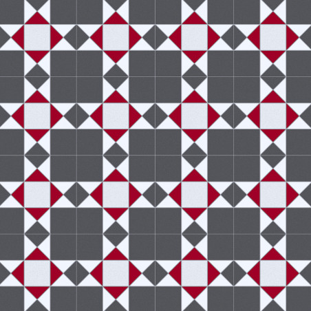 Sol Vinyle/PVC - 2m - carrelage noir et rouge DEVON 940D Optima Hightex par Beauflor