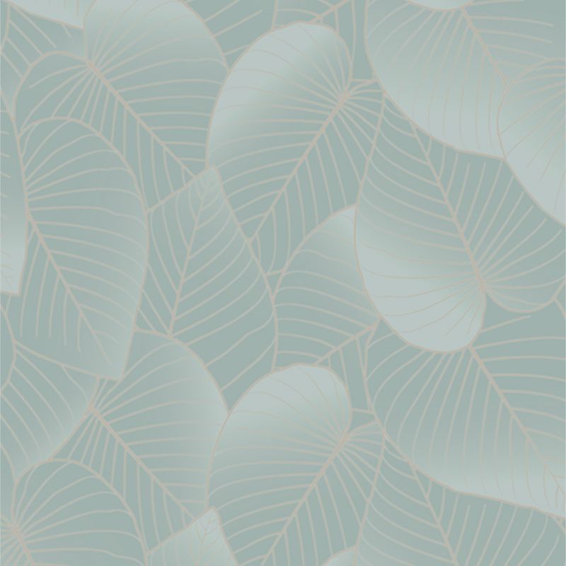 Papier peint vinyle sur intissé graphique vert FEUILLES - Botanique par Ugepa - B21214