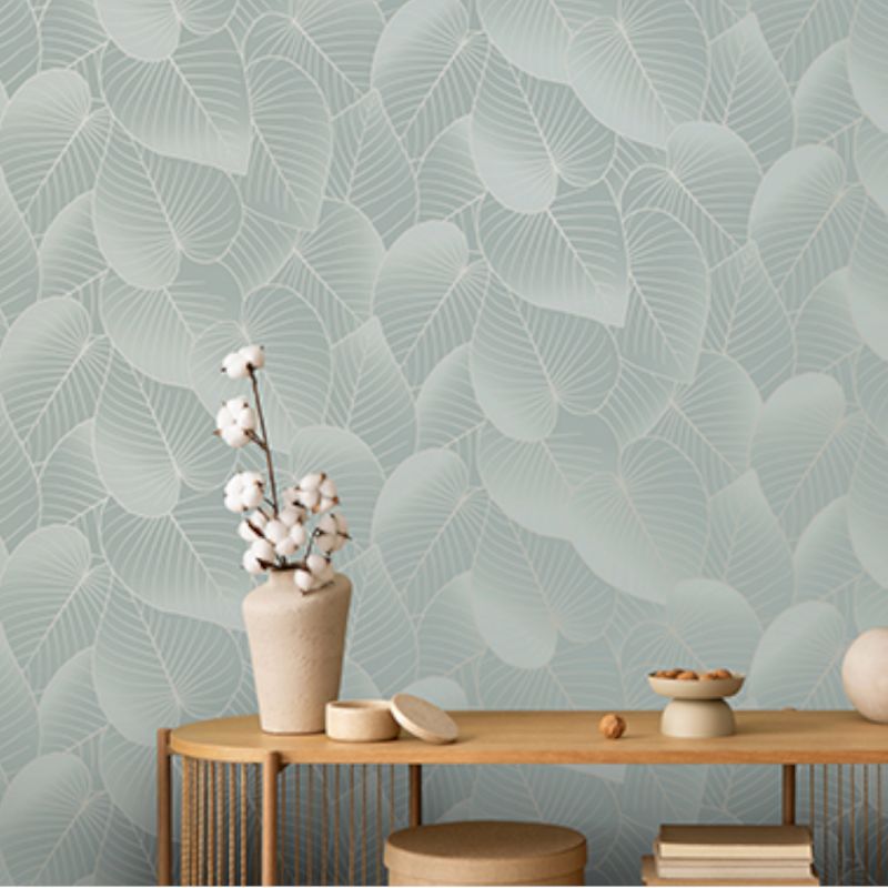Papier peint vinyle sur intissé graphique vert FEUILLES - Botanique par Ugepa - B21214