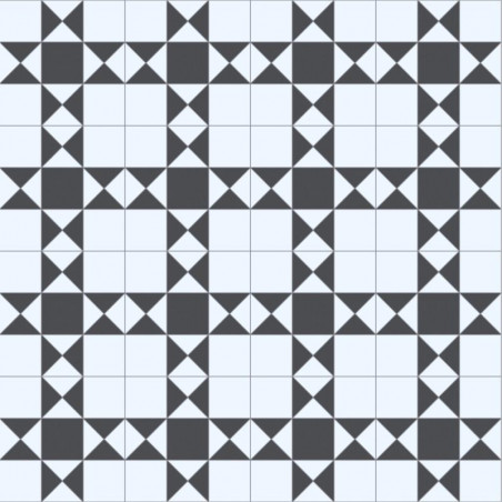Sol Vinyle/PVC - 3m - carrelage noir et blanc DEVON 009S Optima Hightex par Beauflor Sol Vinyle/PVC - 3m - carrelage noir et blanc DEVON 009S Optima Hightex par Beauflor