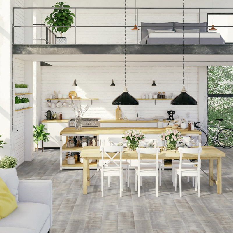 Sol Vinyle/PVC - 4m - carrelage gris et taupe NICE STONE  Primetex par Gerflor