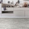 Sol Vinyle/PVC - 4m - marbre gris et blanc CELESTE T95 - Super Ultimate par IVC