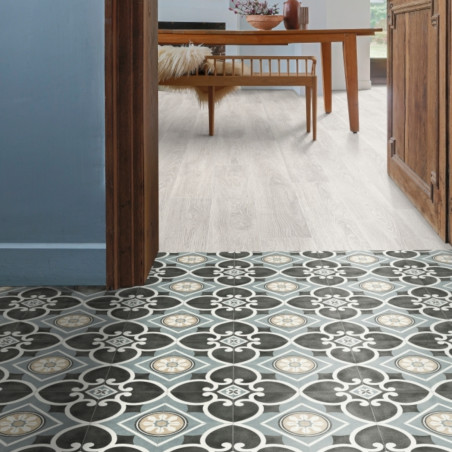 Sol Vinyle/PVC- 3m - carreaux de ciment bleu et gris ACHILLES 578 - Atlas par IVC Sol Vinyle/PVC- 3m - carreaux de ciment bleu et gris ACHILLES 578 - Atlas par IVC