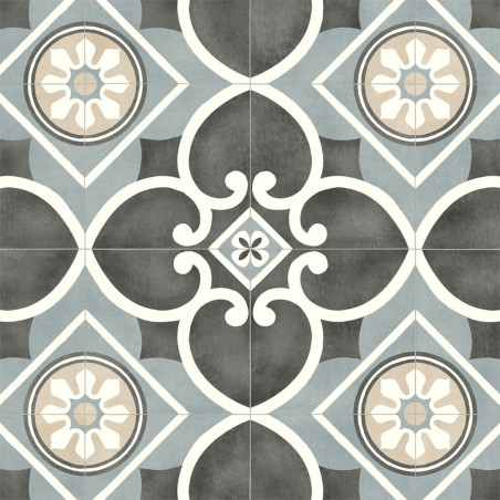 Sol Vinyle/PVC- 3m - carreaux de ciment bleu et gris ACHILLES 578 - Atlas par IVC Sol Vinyle/PVC- 3m - carreaux de ciment bleu et gris ACHILLES 578 - Atlas par IVC