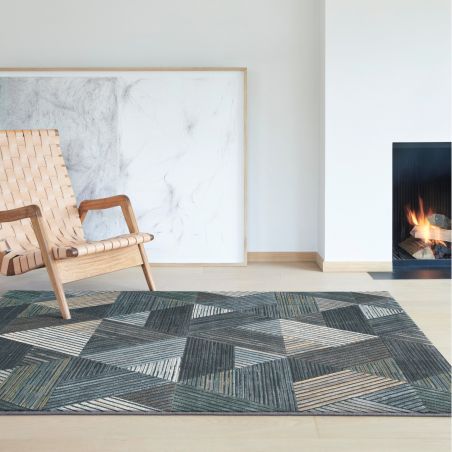 Tapis de salon - 133x195cm - Contemporain bleu et beige Canyon par Ragolle