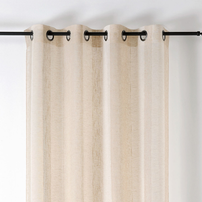 Prêt-à-Poser voilage - 140cmx280cm - rayures lin et blanc KANSAS par Linder