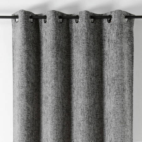 Prêt-à-Poser rideau - 135cmx250cm - uni gris chiné ASPEN par Linder