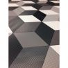 Sol Vinyle/PVC - 3m - cube 3D structuré noir et blanc CUBE 97 - Smart Atento par IVC