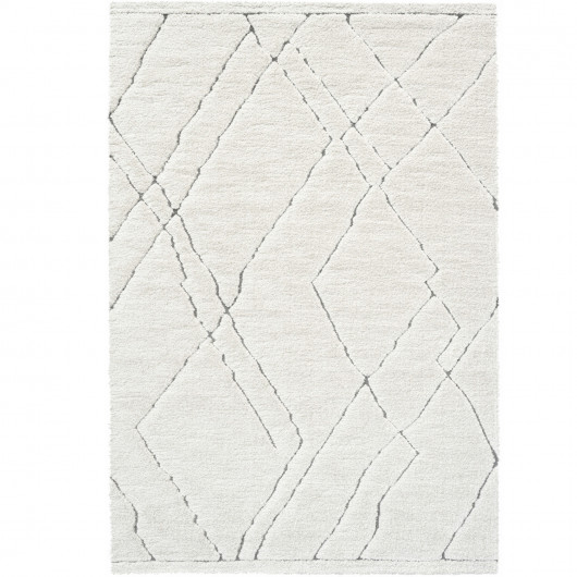 Tapis de salon - 160x230cm - Uni / Faux-uni blanc et gris Massai par Ragolle