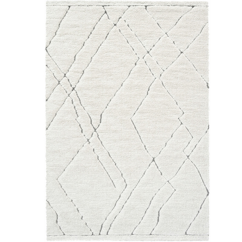 Tapis de salon - 160x230cm - Uni / Faux-uni blanc et gris Massai par Ragolle