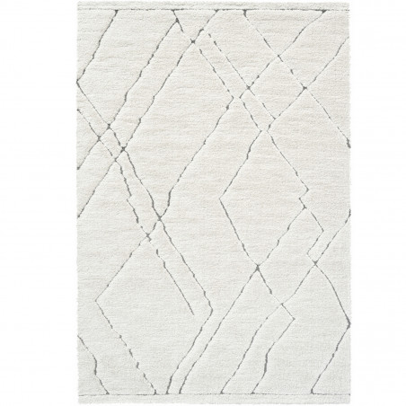 Tapis de salon - 160x230cm - Uni / Faux-uni blanc et gris Massai par Ragolle