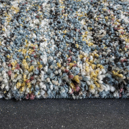 Tapis de salon - 133x195cm - Contemporain bleu, kaki et jaune Mehari par Ragolle Tapis de salon - 133x195cm - Contemporain bleu, kaki et jaune Mehari par Ragolle