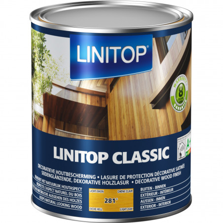 Lasure boiserie extérieure 0,5L Chêne clair 281 satin - Classic par Linitop