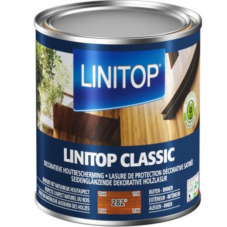 Lasure boiserie extérieure 0,5L Teck 282 satin - Classic par Linitop