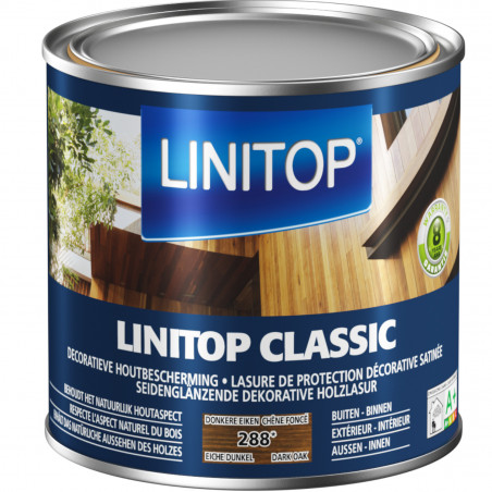 Lasure boiserie extérieure 0,5L Chêne foncé 288 satin - Classic par Linitop