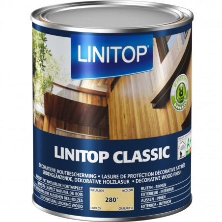 Lasure boiserie extérieure 1L Incolore 280 satin - Classic par Linitop