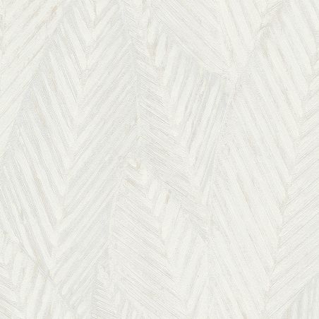 Papier peint intissé végétal blanc et beige TROPIC - Martinique par Erismann - 10391-31