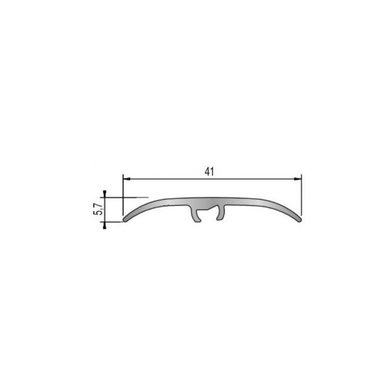 Seuil de porte invisible multi-niveaux - 93cm x 41mm - Alu naturel HARMONY par Dinac