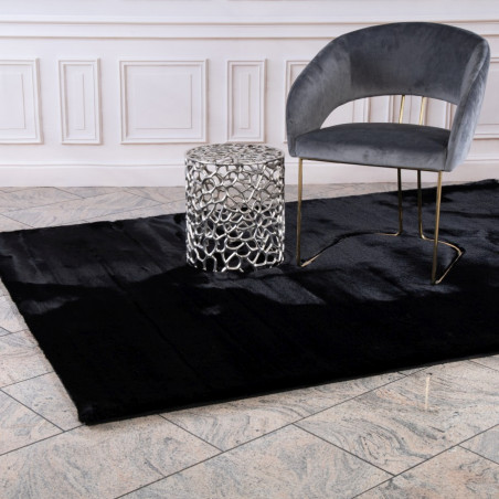 Tapis de salon - 160x230cm - Uni / Faux-uni noir Heaven par Lalee