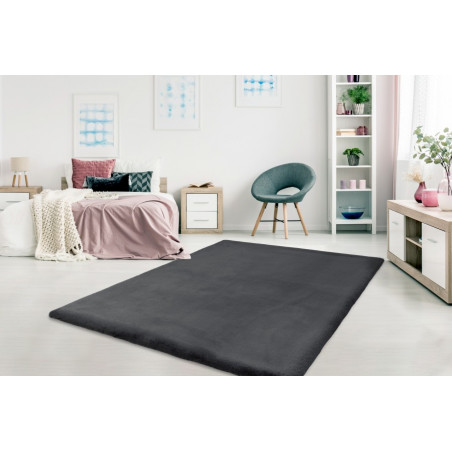 Tapis de salon - 160x230cm - Uni / Faux-uni gris graphite Heaven par Lalee