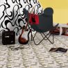 Sol Vinyle/PVC - 2m - parquet blanchi et noir et jaune TAXI - Iconik Confort par Tarkett