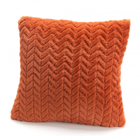 Coussin uni terracotta - 40x40cm - CHEVRON par Amadeus