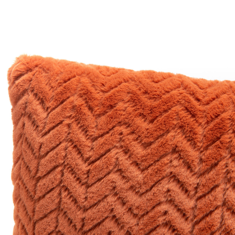 Coussin uni terracotta - 40x40cm - CHEVRON par Amadeus