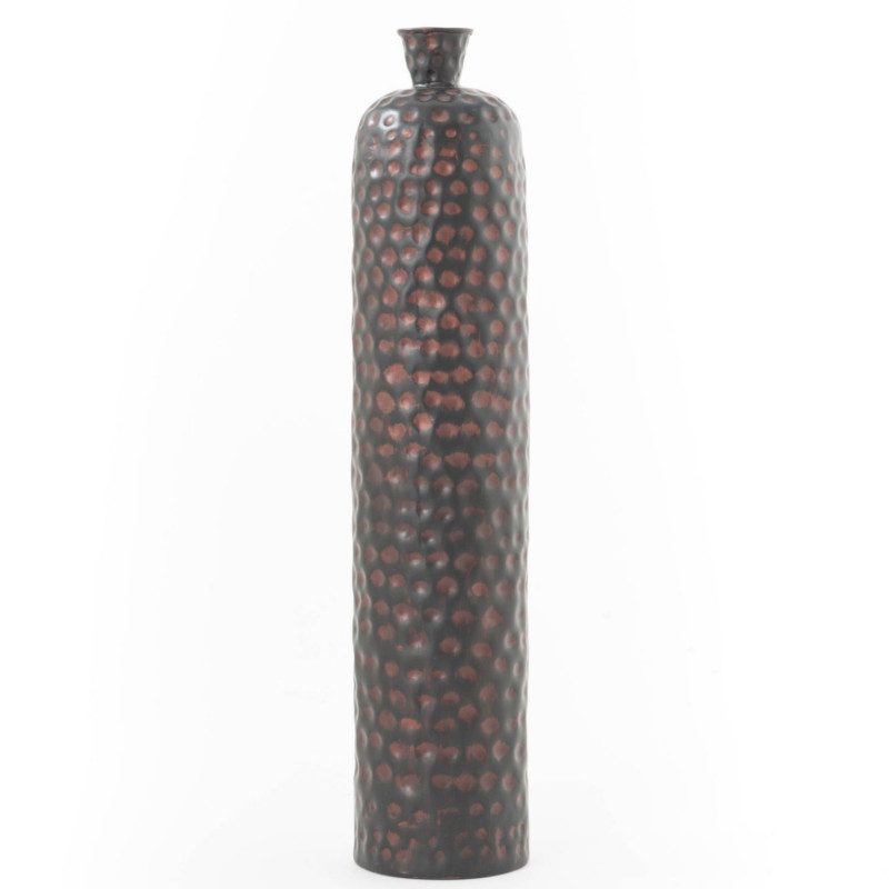 Vase ethnique marron et terre cuite - 90x19x19cm - RWANDA GM par Amadeus