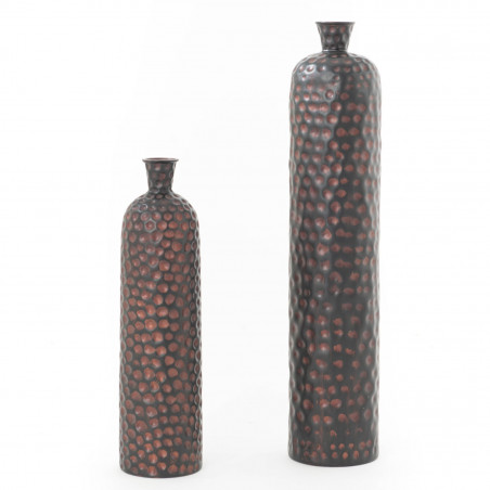 Vase ethnique marron et terre cuite - 90x19x19cm - RWANDA GM par Amadeus